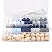 HAO JIE Silicone Teething Beads Kit Baby Teething Beads Pacifier Clip Wooden Teethers DIY Jewelry Chewable Nursing Necklace Accessories