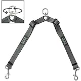 Mighty Paw Double Dog Leash, Adjustable Length Two Dog Lead, Premium Quality No-Tangle Leash 2 dogs (No Handle, Grey)