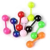 PiercingJ Pair 18G Piercing Stainless Steel Candy Color Cartilage Helix Tragus Barbell Stud Earrings