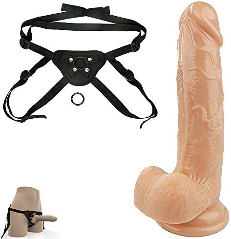 NewLife Novelty K0301 6"Beige Realistic Waterproof Medical Grade Silica Gel Plug Ďǐck Stráp-ǒn Hárněss
