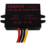 Magnolian DC 12V 24V to 5V 3A 15W Converter Step Down Voltage Regulator Power Supplies Transformer