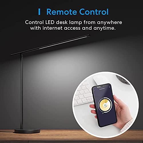 Smart LED Desk Lamp, Meross Dimmable Desk Lamp Works with HomeKit, Alexa, Google Assistant and