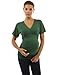 PattyBoutik Mama V Neck Empire Waist Short Sleeve Maternity Top (Green M)