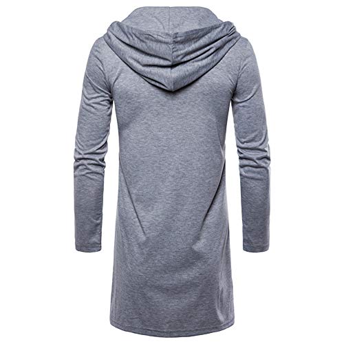 Coat For Men, Clearance Sale! Pervobs Mens Casual Solid Long Sleeve Hooded Trench Long Coat Jacket Cardigan Outwear(2XL, Gray)