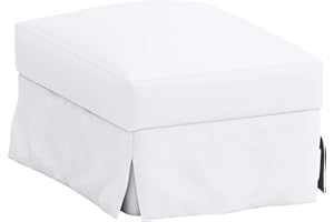 HOMETOWN MARKET Heavy Cotton Farlov Ottoman Replacement Cover Made for IKEA Farlove Sofa Footstool Slipcover Only! (Cotton Pure White)