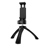 SEHOO iPhone Tripod with Mount, Mini Multipurpose Lightweight Tripod, Phone Holder Clip for iPhone, Samsung, Android, 1/4