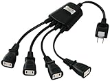 iBUFFALO 電源4分配延長ケーブル 集中スイッチ付 0.15m ブラック BSTAES4BK