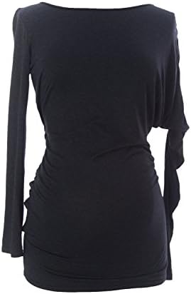9FASHION Maternity Women's Floa Blouse, Small, Dark Blue