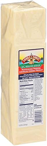 Land O Lakes White 184 Slice Reduced Sodium Process American Cheese Product, 5 Pound -- 6 per case.