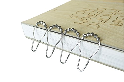 Aphaca 12 Pack Shower Curtain Hooks, Polished Chrome, Stainless Steel Hooks for Loose Leaf Binder Ring Metal Book Rings Key Chain Rings (2 Inch) - Thumbnail 6