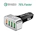 Quick Charge Car Charger, KINGCOO Quick Charge 2.0 54W 4 Ports USB Rapid Turbo Car Charger for Samsung Galaxy S7,iPhone 6S / iPhone SE,iPad Pro / iPad Air 2, LG G5, HTC 10, Huawei P9