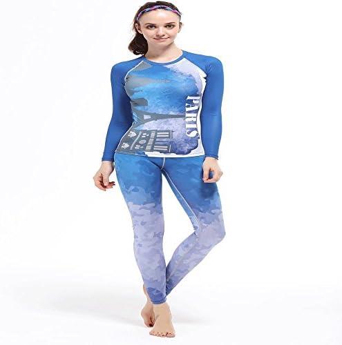Women's Stretch Seamless Compression Underwear Set Top &amp; Bottom Asian Size S-2XL Blue