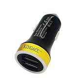 Car Charger,KingAcc(TM) [FCC CE Certified] 1-Pack 17W 3.4A Dual Port Rapid USB Car Charger Cigarette Charger Travel Charger USB Charger Car Adapter Designed for Iphone 6 6 Plus 5s 5c 5 4S;Ipad Air, Mini Ipods,and Galaxy Edge S5 S4; Note 4 3 2 the New HTC One (M8) and Other Apple and Android Phone and Tablet Devices-1 Year Warranty