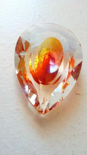 50mm Dragon's Eye Almond Chandelier Crystal Prism Teardrop Peach