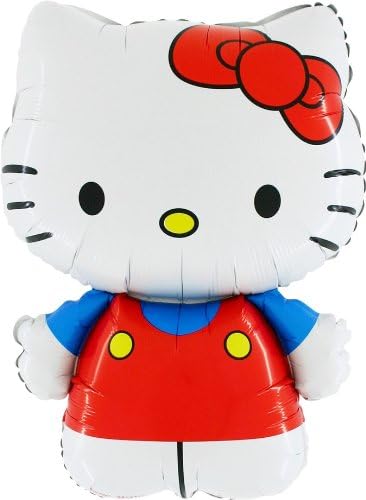 Toyland® 76cm (30") Hello Kitty Dressed In Red/Blue Shaped Foil Balloon - Kids Party Decorations