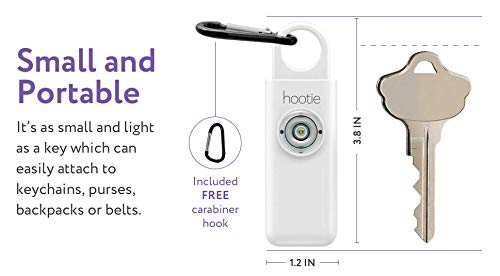 Hootie Personal Safety Alarm for Women, Men, & Kids - Keychain Alarm, Self Defense Strobe & Siren, Security Siren Keychain with 130dB Self Defense Siren & Strobe Light - Black