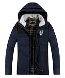 Coofandy Men's Winter Thicken Warm Long Jacket Down Coat with Faux Fur Collar
