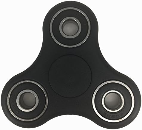 Wilker Hands Tri-Spinner Fidget Toy Stress Reducer-Keep you away from a moment of inattention, keep the depth of thinking, last more than 2 mins (Black) (Fat Black)