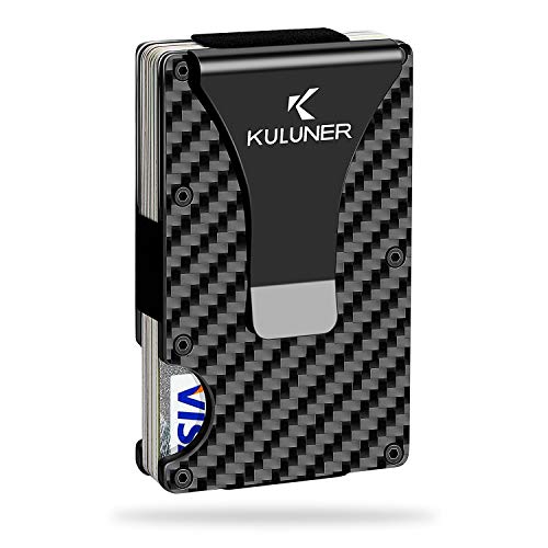 image for KULUNER Carbon Fiber Wallet - Money Clip Front Pocket Wallet - Slim Mi