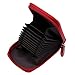 DEEZOMO DKER Genuine Leather Mini Credit Card Case Organizer Compact Wallet with ID Window - Red