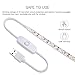 JACKYLED TV LED Light Strip Lights Purewhite USB Plug DC 5V 9.8ft Bias Lighting 6000k Switch Button Control Backlight Kit for Monitor Cabinet Sideboard Wardrobe