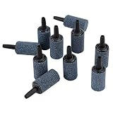 Pawfly 1 Inch Air Stone 10 Pieces Cylinder Bubble Diffuser Airstones for Aquarium Fish Tank Pump and Hydroponics Grey/Blue