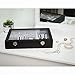 SONGMICS Black Leather Jewelry Box Display Tray Show Case Storage Organizer Large Glass Top UJDS306