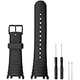 SENCATO Watch Band Compatible with Suunto Vector, Soft Rubber Silicone Replacement Watch Strap for Suunto Vector Smart Watch, Black