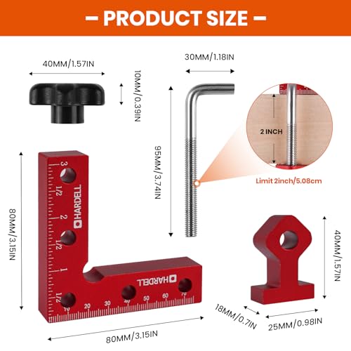 4-Inch Square 90 Clamping Squares - 4 Pack Right Angle Positioning Tools For Woodworking