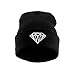 MuLuo Knitting Men Women Cap Diamond Pattern Beanies Winter Wool Hats Black