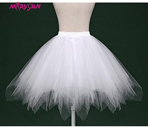 Women Black 50s 80s costume Vintage petticoat bubble tulle party accessory tutu (White, S/M(22"~36"))
