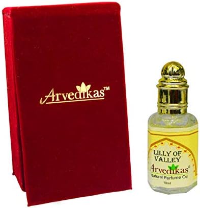 Arvedikas Pure Lily of Valley Perfume Oil Alcohol-Free Blended with Premium Scented Fragrance Therapeutic Quality Essential Oils Rollerball - Floral Parfum Oils Aromatherapy with Velvet Gift Box 10ml