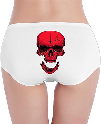 TTTFU Women's Low Waist Briefs Cotton Soft Red Skull Ladies Hiphuggers Underwear Panties Seamless Underwear Invisible Bikini