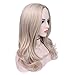 Quantum Love Wigs Mix Ash Blonde Middle Part Long Wavy Wig Heat Resistant Synthetic Daily Party Wig for Women