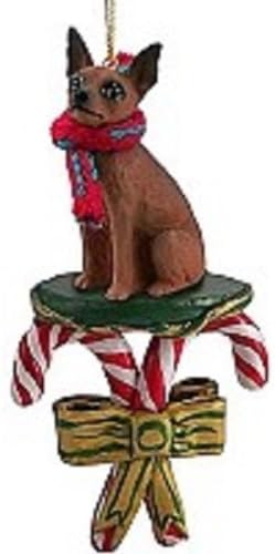 Amazon ミニチュアピンシャー赤と茶色のキャンディケーンオーナメント インテリア オンライン通販