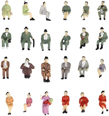 24pcs Painted Model Train Seated People Passangers Figures Scale HO (1 to 87) P87-12