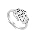 Sideways Hand of God Filigree Hamsa Ring .925 Sterling Silver Band Size 7