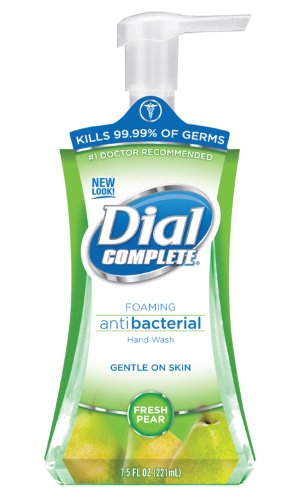 Dial 02934CT Antibacterial Foaming Hand Wash, Fresh Pear, 7.5oz Pump Bottle (Case of 8)