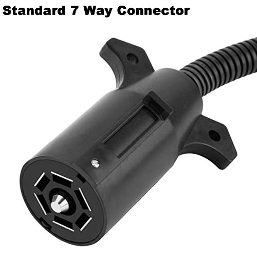 NEW SUN Heavy Duty 7 Way Plug Cord Inline RV Style Blade Trailer End Connector with Molded Cable - 8.2FT Long