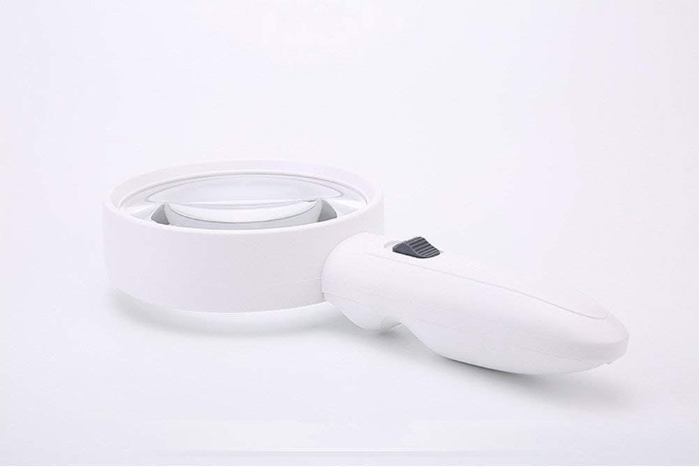 Qifengshop Hand-Held Glass With Lamp 20X Old Man Reading Convenient HD Optical Enlarged Mirror Repair Carving
