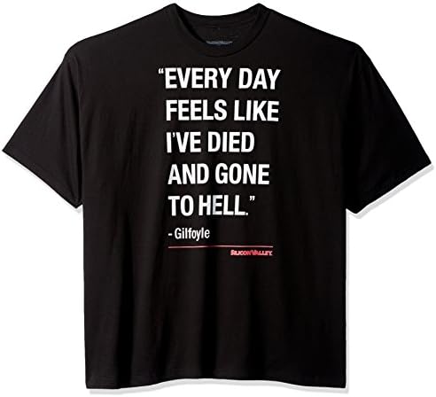 Silicon Valley Men's Big and Tall Gilfoyle Quote Died Gone to Hell Graphic Tee, Black, 5XL