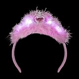 Fun Central LED Tiara Headband - Feather Light Up Crown and Tiara for Girls - Pink