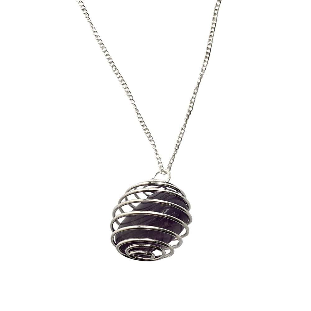 VIE Spiral Tumbled Pendant Necklace, Amethyst