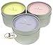 Candlecopia Honeysuckle Jasmine, French Lavender and Sweet Rose Strongly Scented Hand Poured Vegan Travel Tin Candles, 3 x 4 Ounce Tins