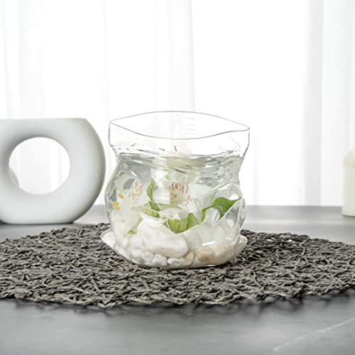 22 oz Unzipped Glass Zipper Bag, 1 Large Unzipped Glass Bag Realistic Crinkled Edges, Serve