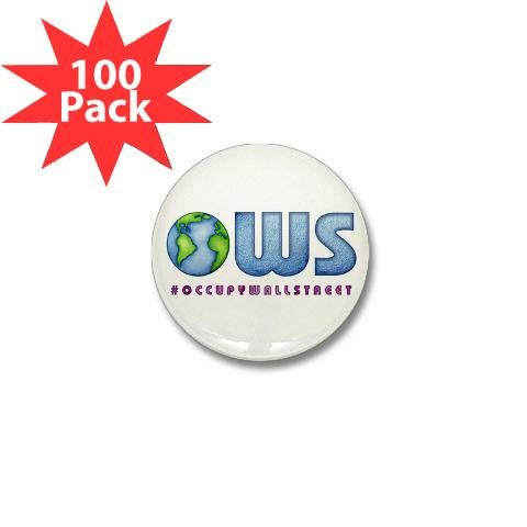 Hashtag Occupy Wall Street Global OWS WE ARE THE 99% 1 inch Mini Pinback Button 100-PACK