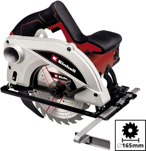 Einhell Handkreissäge TC-CS 1250 (1.250 W, 5.500 min-1, werkzeuglose Einstellung Tiefe/Winkel, Zusatzhandgriff, Spindelarretierung, Spaltkeil, inkl. Hartmetall-Sägeblatt) 10