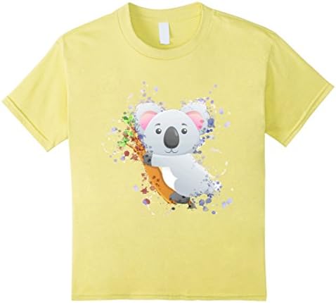 Kids Australian Koala Bear Cute Animal T Shirt Splash Koala 4 Lemon