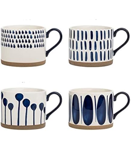 Glazed Coffee Mugs, Ceramic, Microwave & Dishwasher Safe, 13