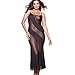 Womens Plus Large Size Sexy Nightgown Sheer Mesh Lingeries Illusion Babydoll Black